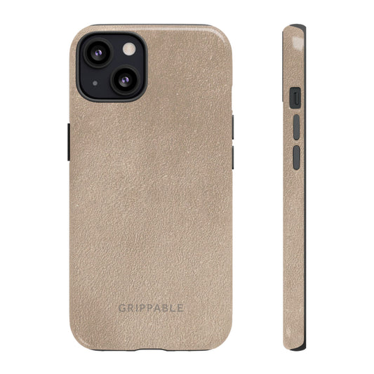 Suede Effect Beige Tough Mobile Phone Case