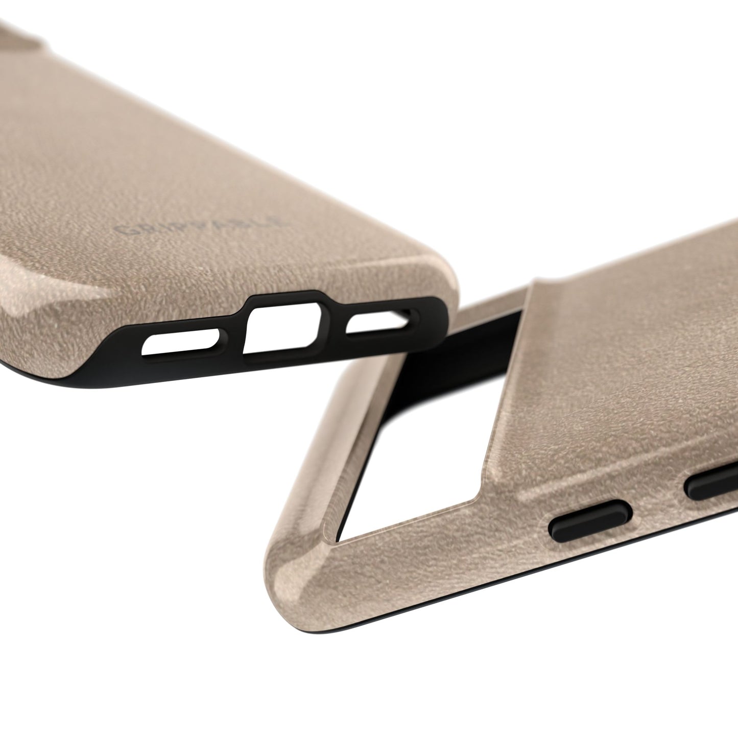 Suede Effect Beige Tough Mobile Phone Case