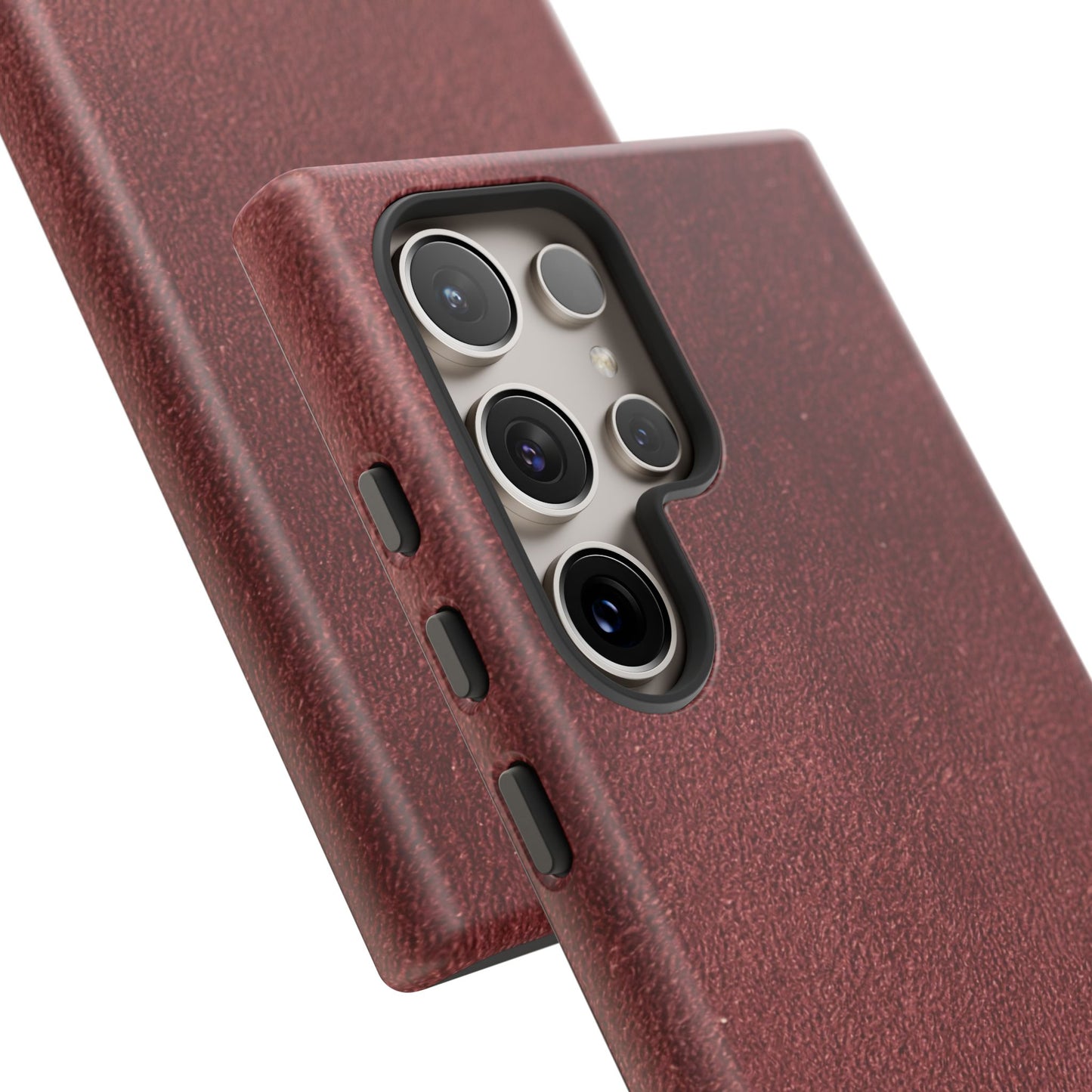 Suede Effect Maroon Tough Mobile Phone Case