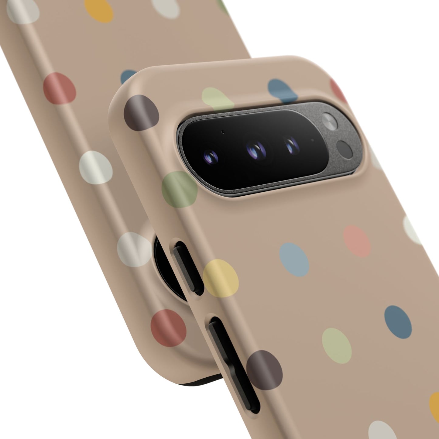 Polka Beige Tough Mobile Phone Case