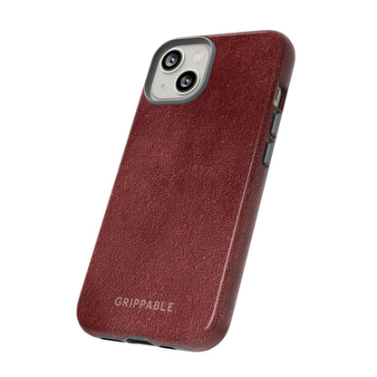 Suede Effect Maroon Tough Mobile Phone Case