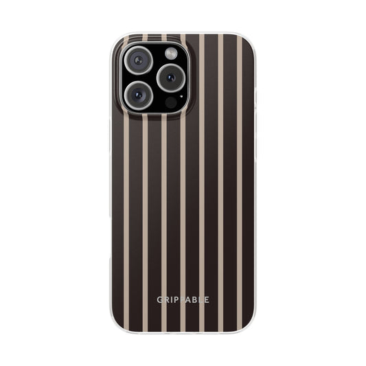 Phone case with vertical stripes on a white background
