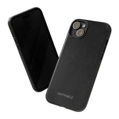 Suede Effect Black Tough Mobile Phone Case