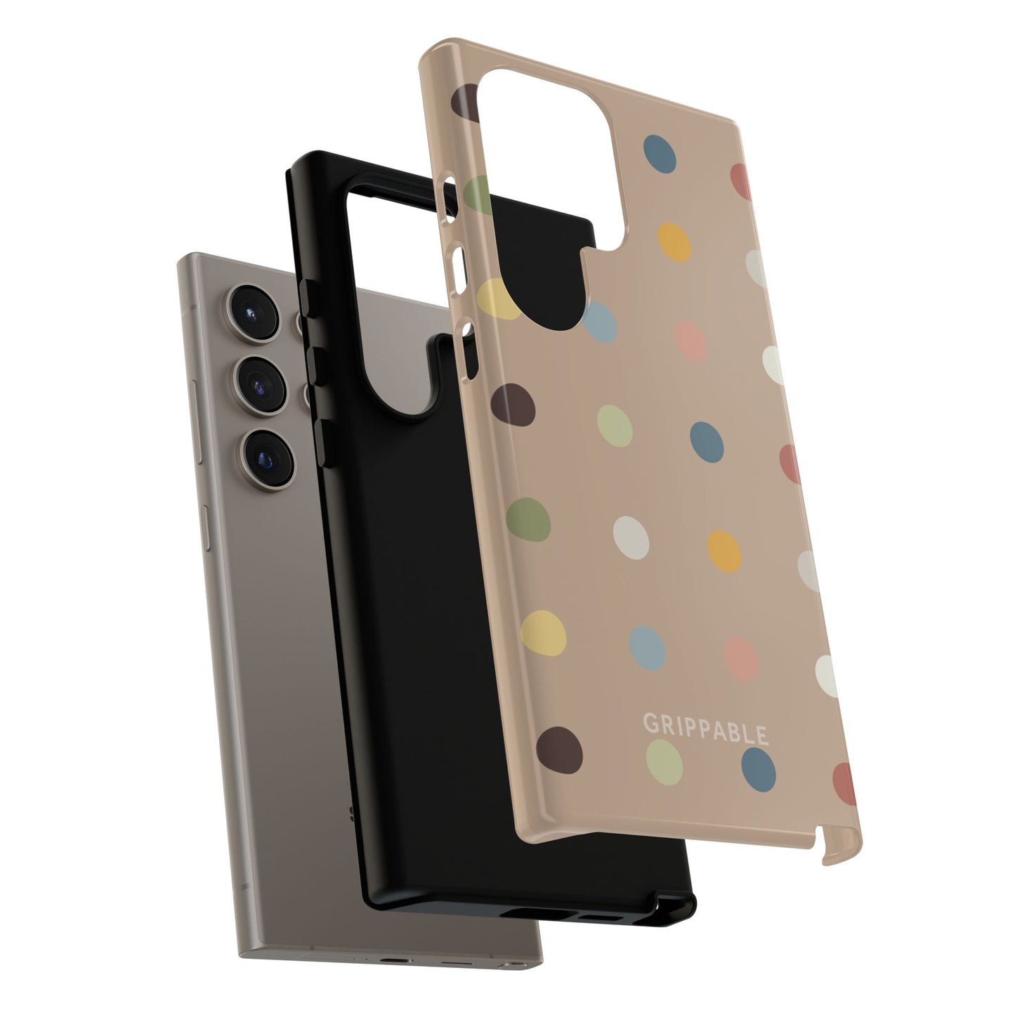 Polka Beige Tough Mobile Phone Case