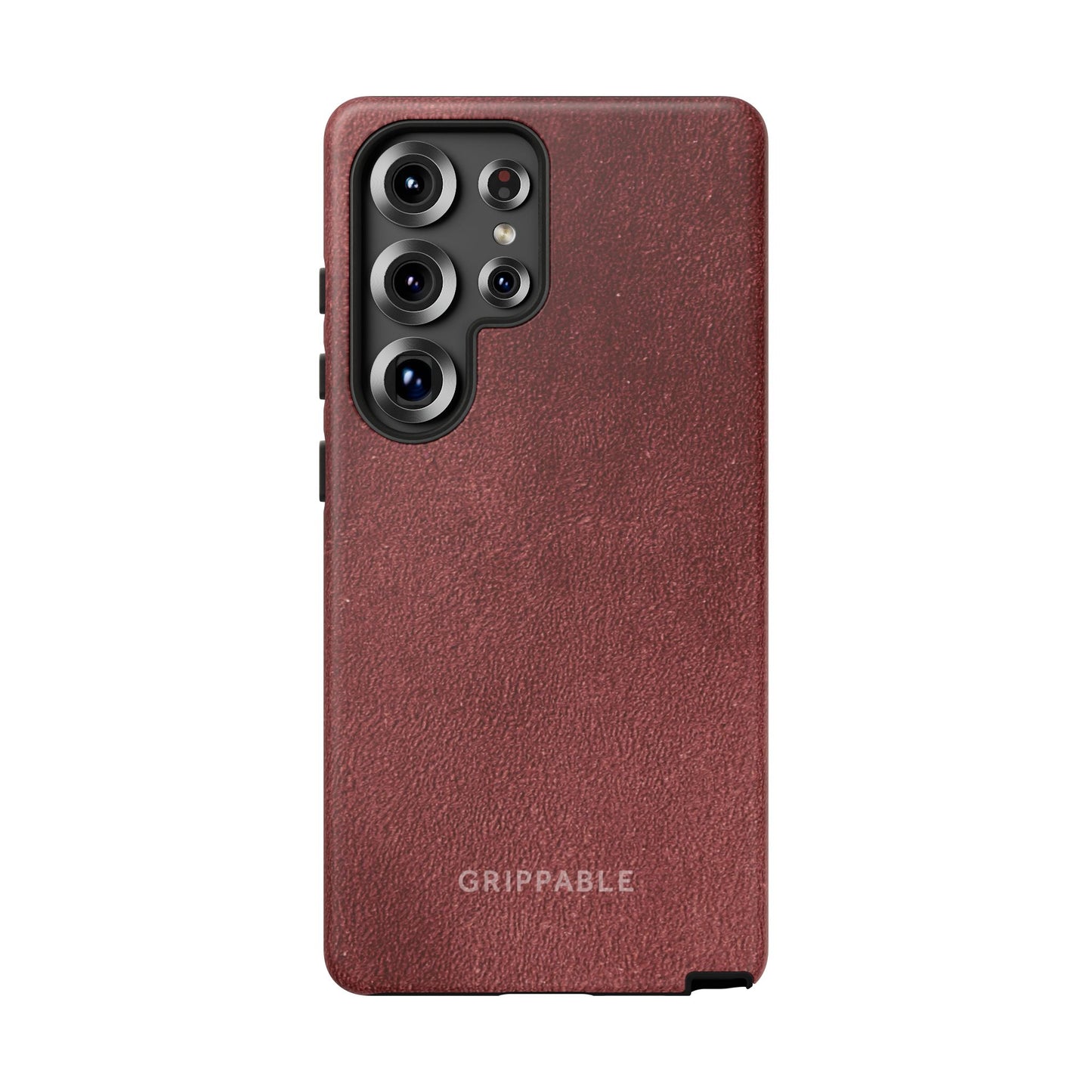 Suede Effect Maroon Tough Mobile Phone Case
