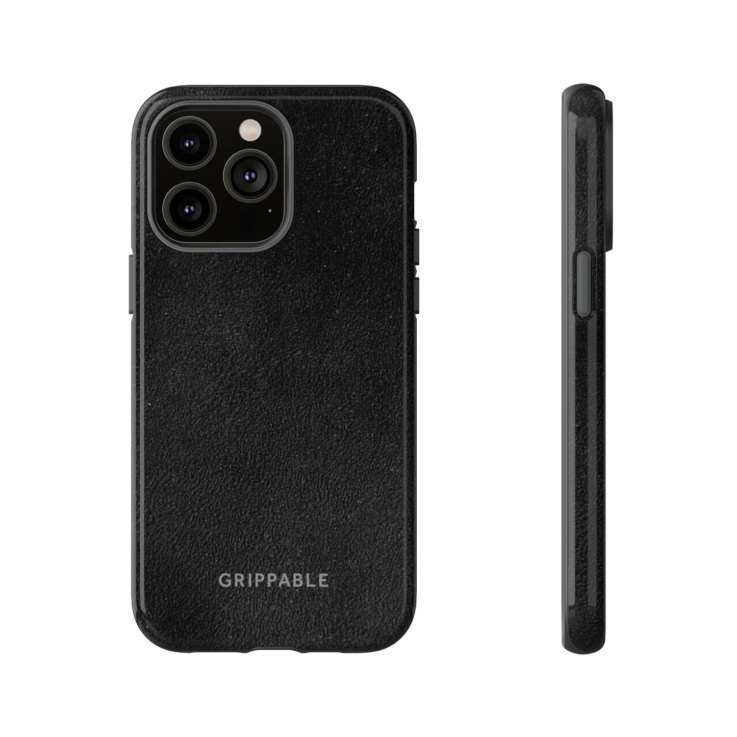 Suede Effect Black Tough Mobile Phone Case