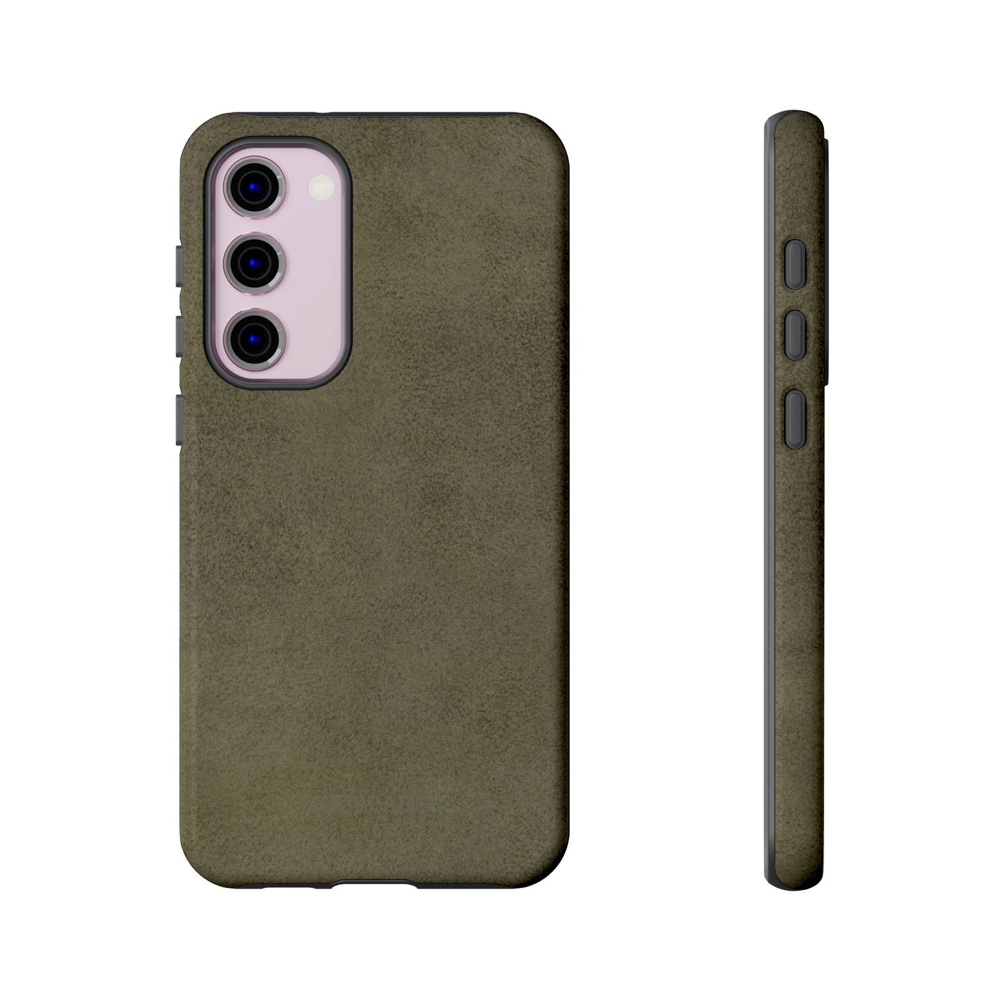 Suede Effect Khaki Tough Mobile Phone Case