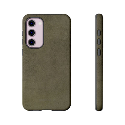 Suede Effect Khaki Tough Mobile Phone Case