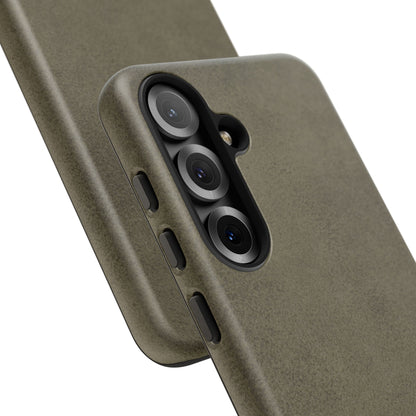 Suede Effect Khaki Tough Mobile Phone Case