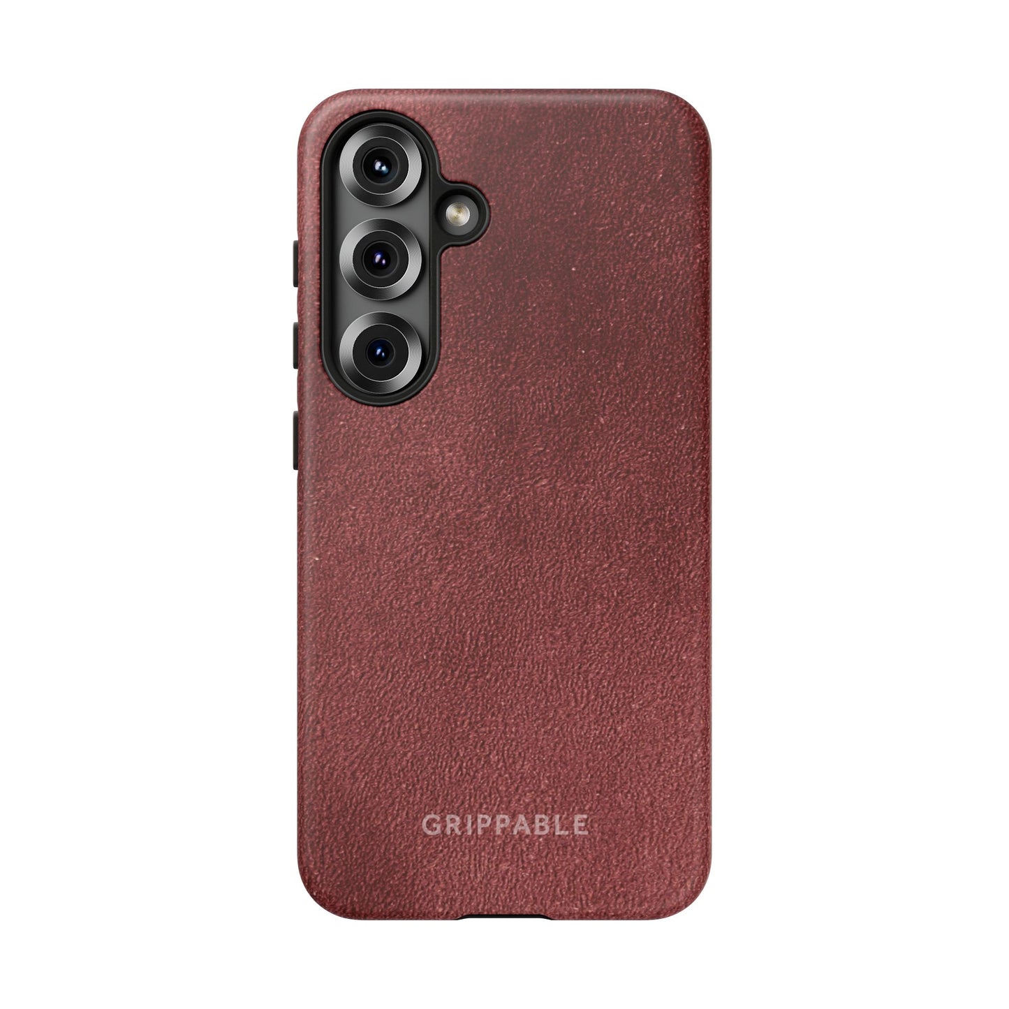 Suede Effect Maroon Tough Mobile Phone Case