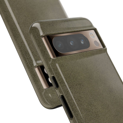 Suede Effect Khaki Tough Mobile Phone Case