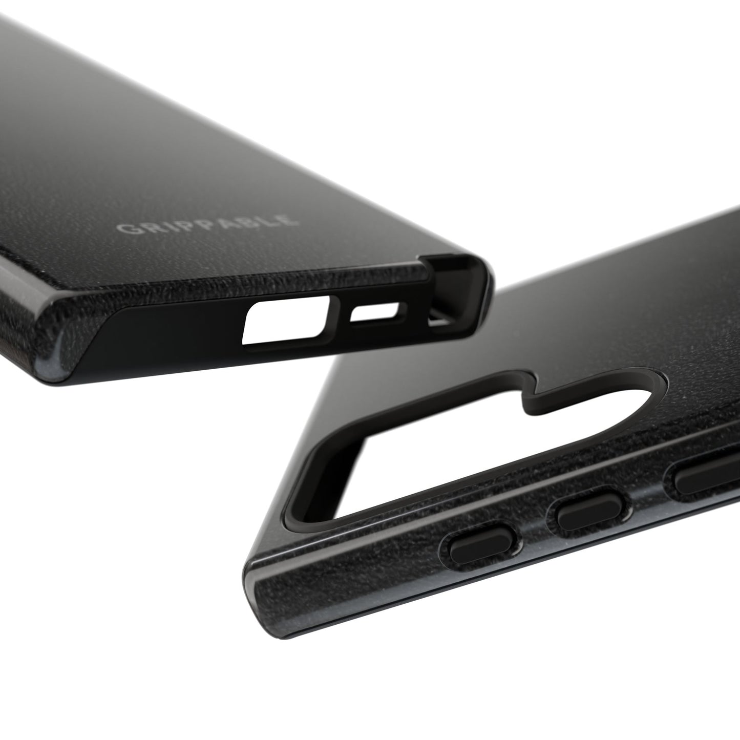 Suede Effect Black Tough Mobile Phone Case