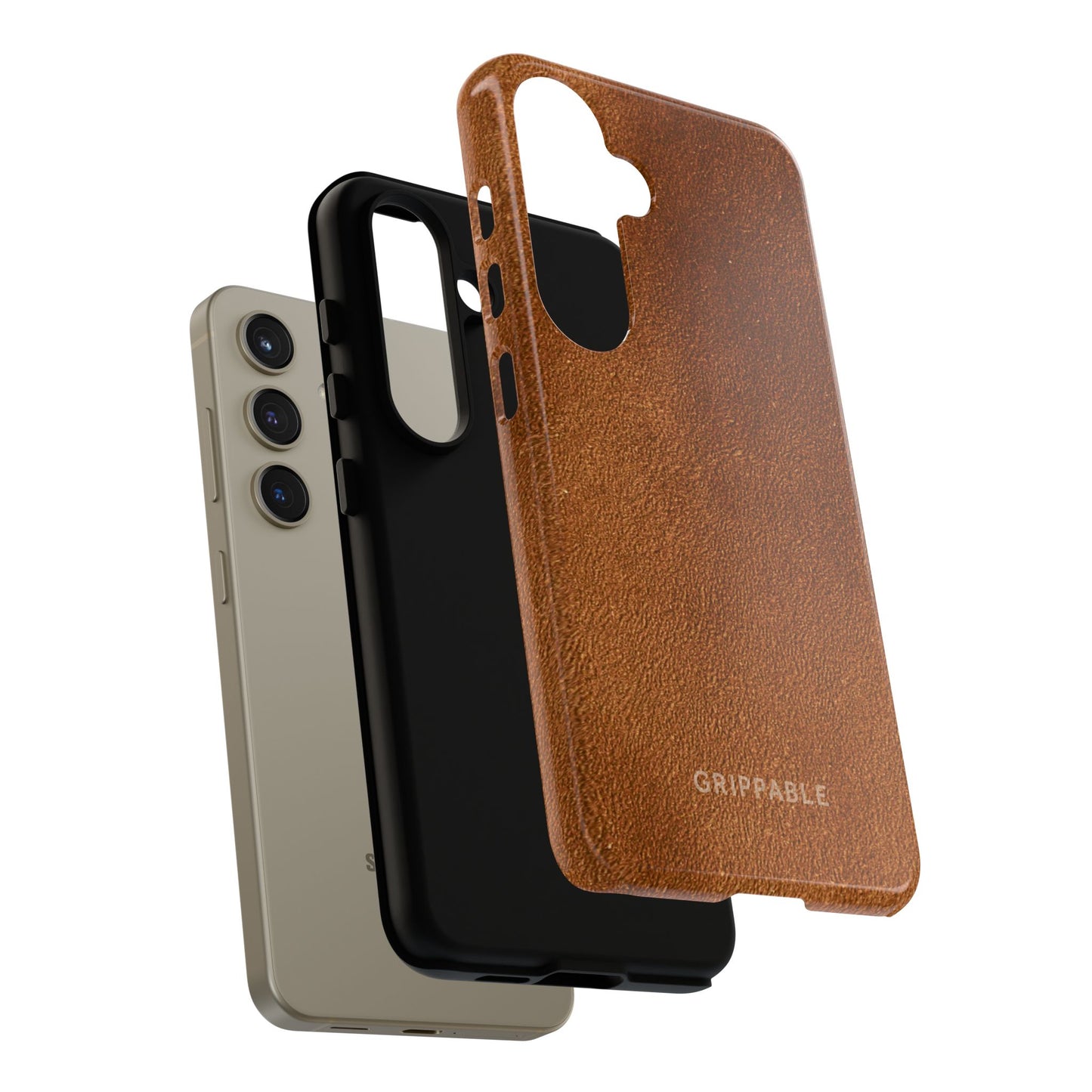 Suede Effect Tan Tough Mobile Phone Case