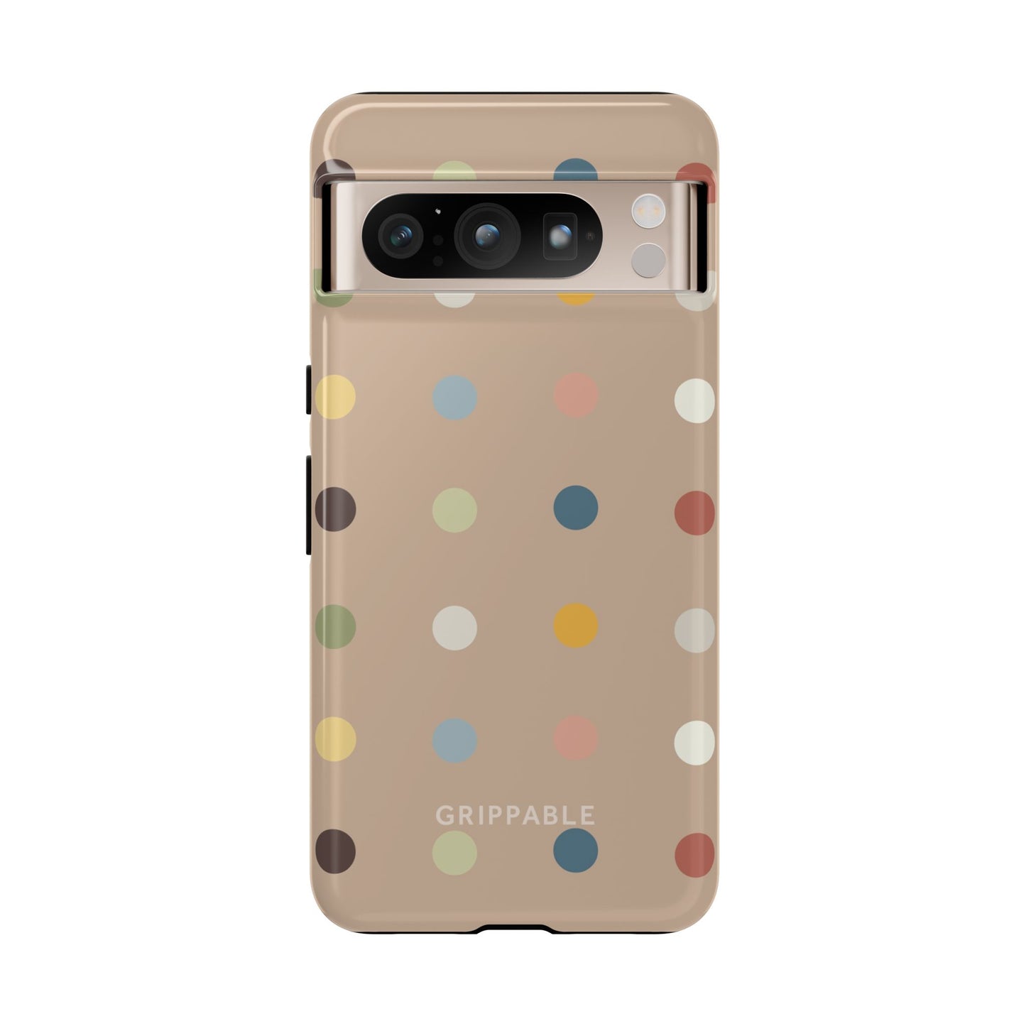 Polka Beige Tough Mobile Phone Case
