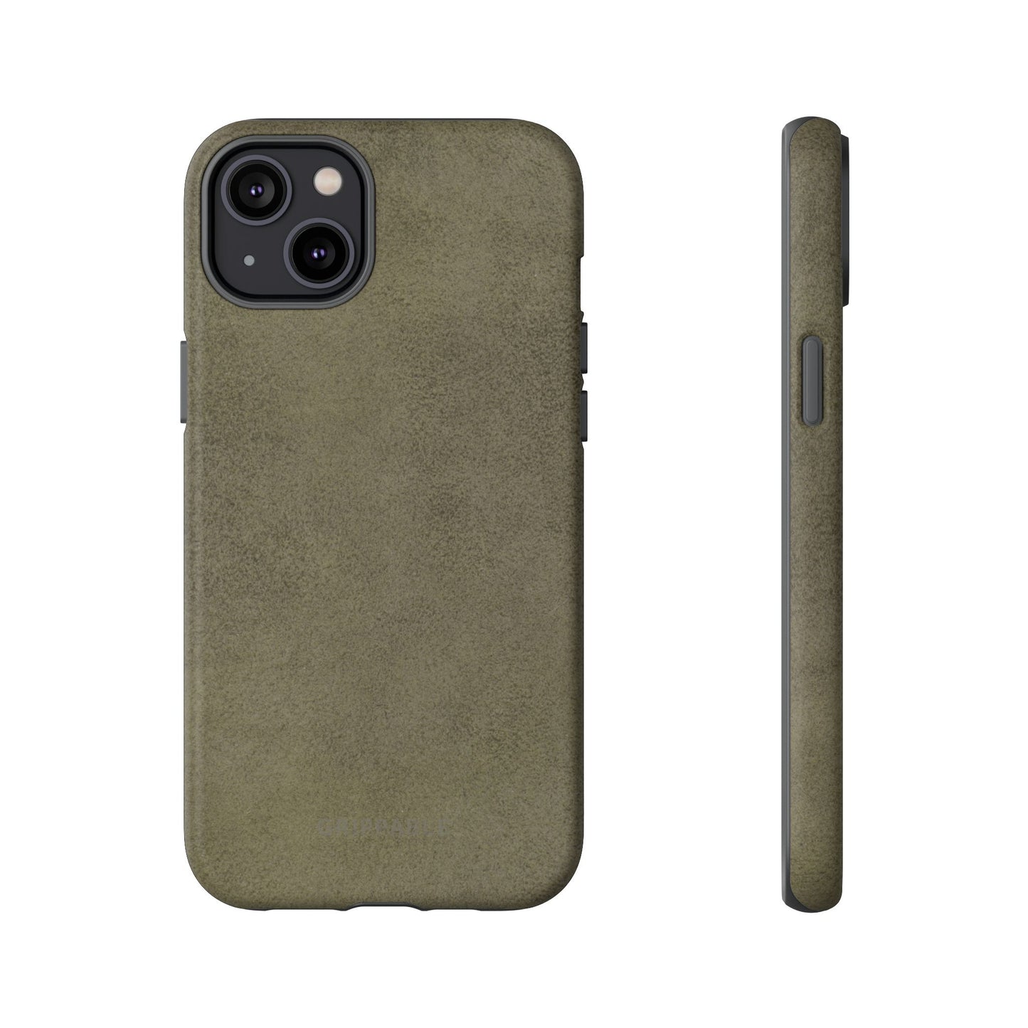Suede Effect Khaki Tough Mobile Phone Case