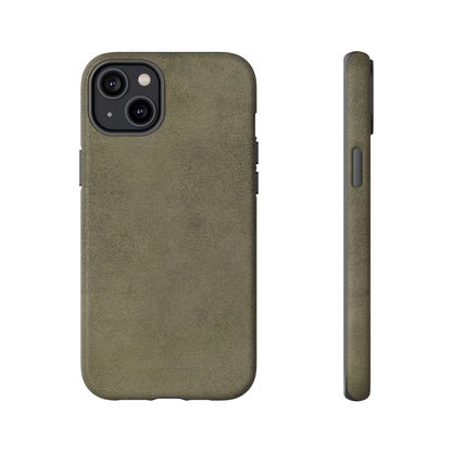 Suede Effect Khaki Tough Mobile Phone Case
