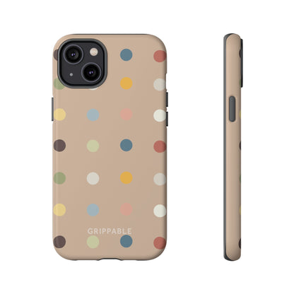 Polka Beige Tough Mobile Phone Case