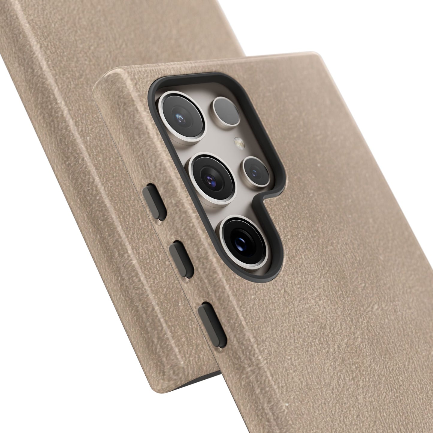 Suede Effect Beige Tough Mobile Phone Case