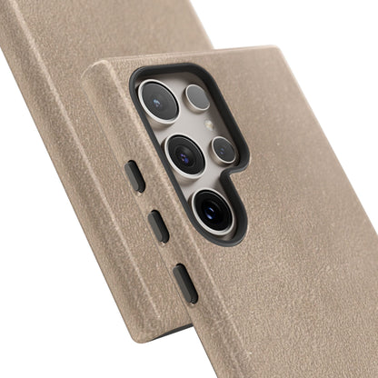 Suede Effect Beige Tough Mobile Phone Case
