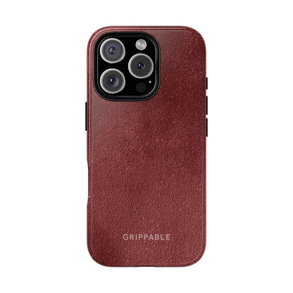 Suede Effect Maroon Tough Mobile Phone Case