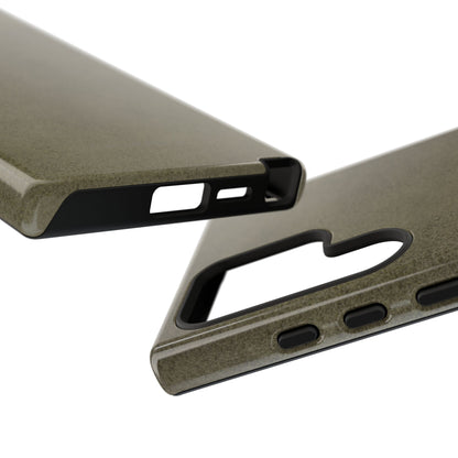 Suede Effect Khaki Tough Mobile Phone Case