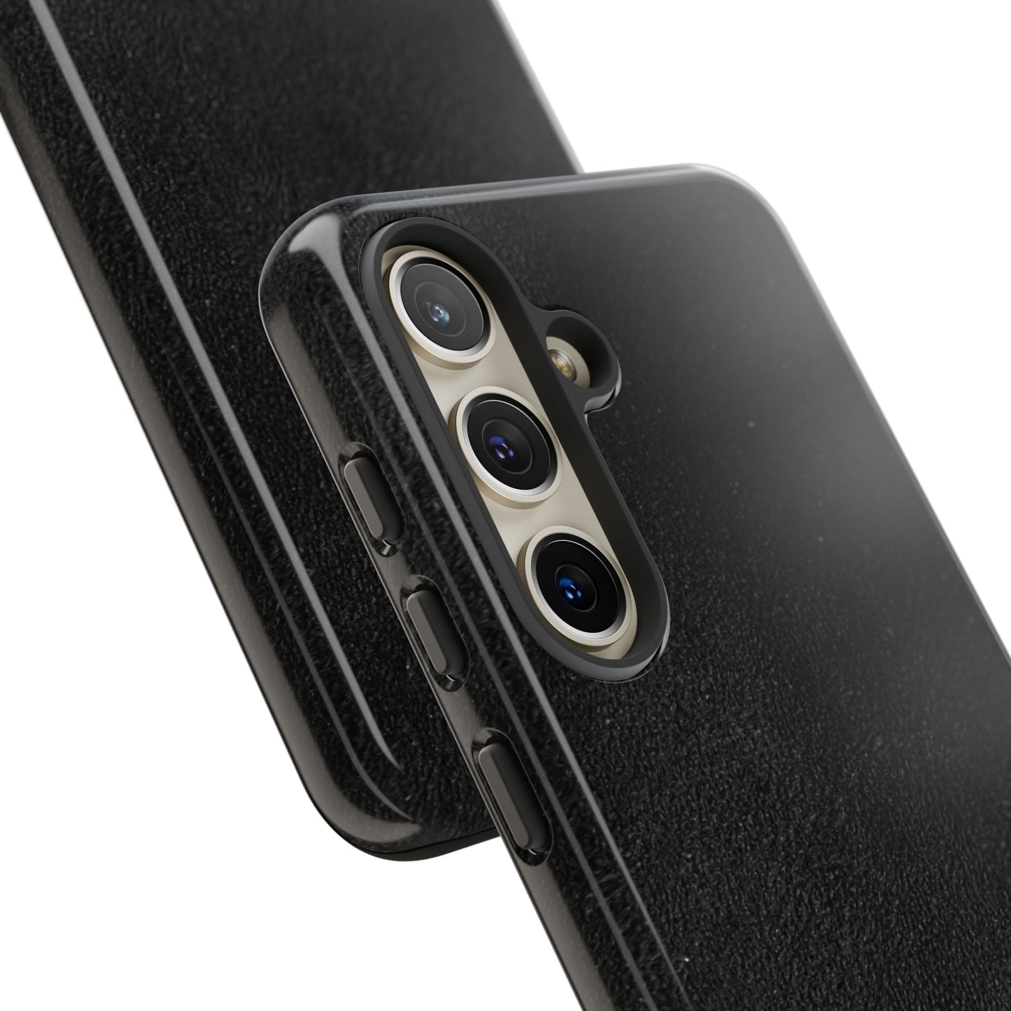 Suede Effect Black Tough Mobile Phone Case