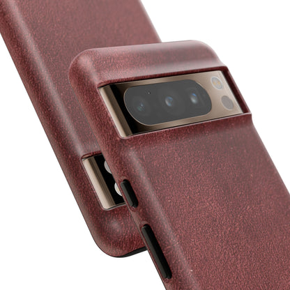 Suede Effect Maroon Tough Mobile Phone Case