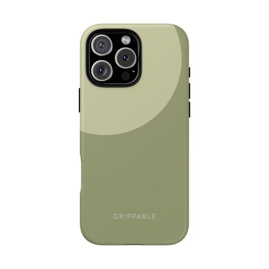 Green phone case with 'Grippable' branding on a white background