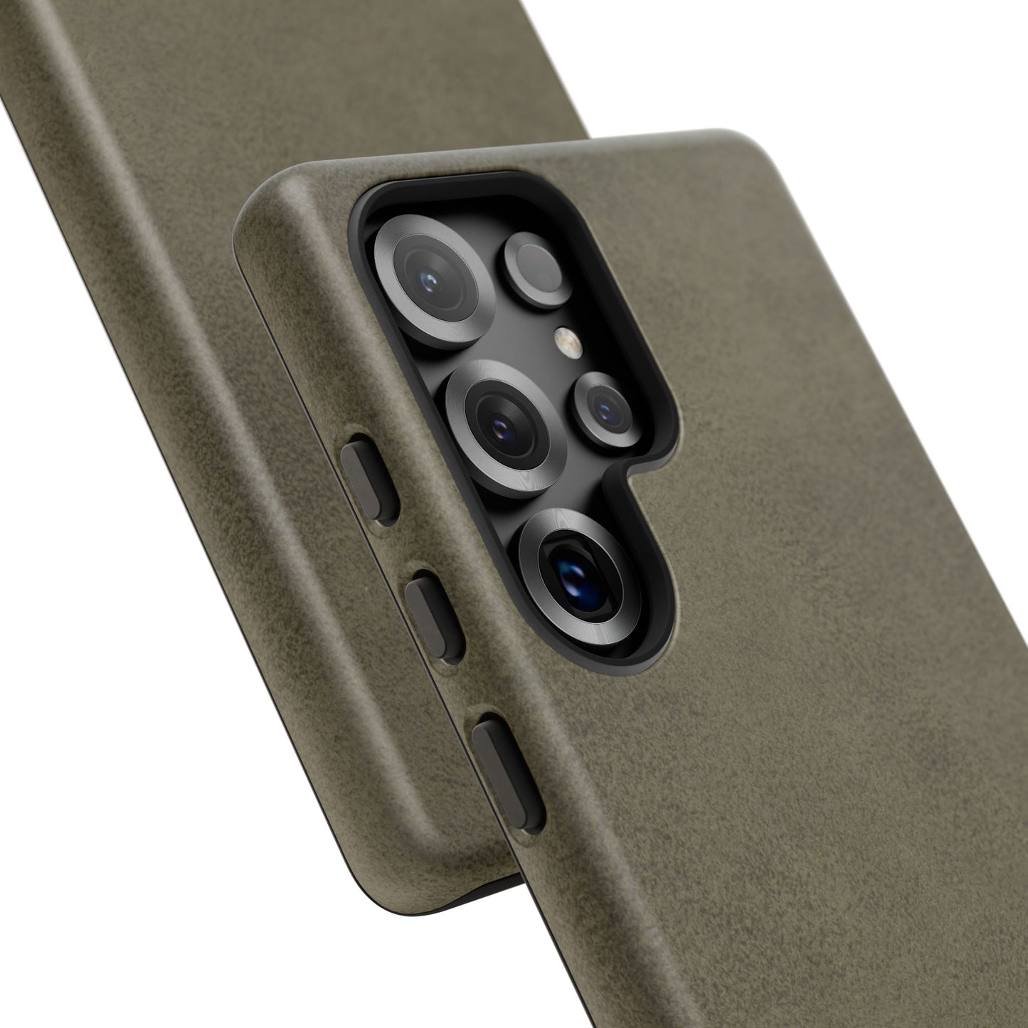 Suede Effect Khaki Tough Mobile Phone Case