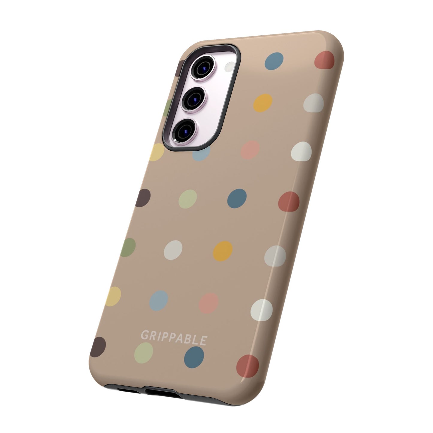 Polka Beige Tough Mobile Phone Case