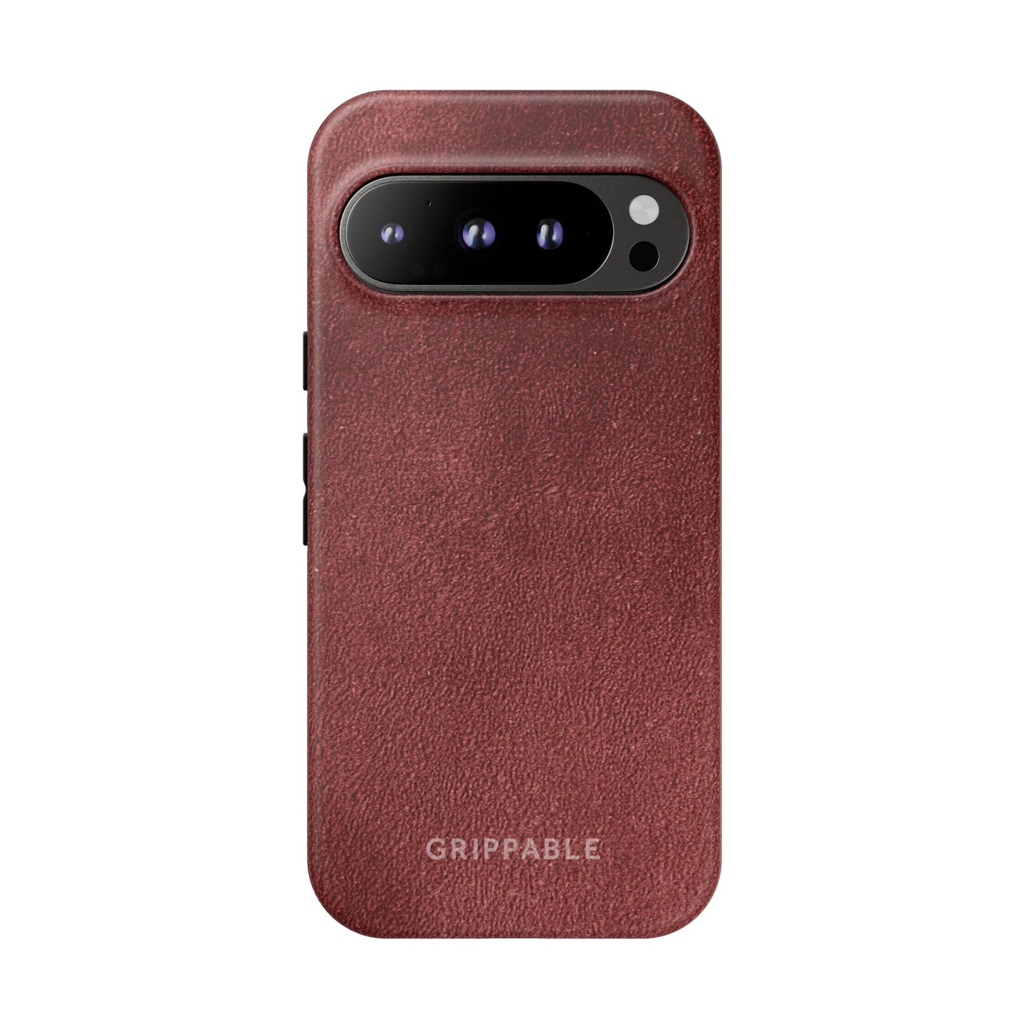 Suede Effect Maroon Tough Mobile Phone Case