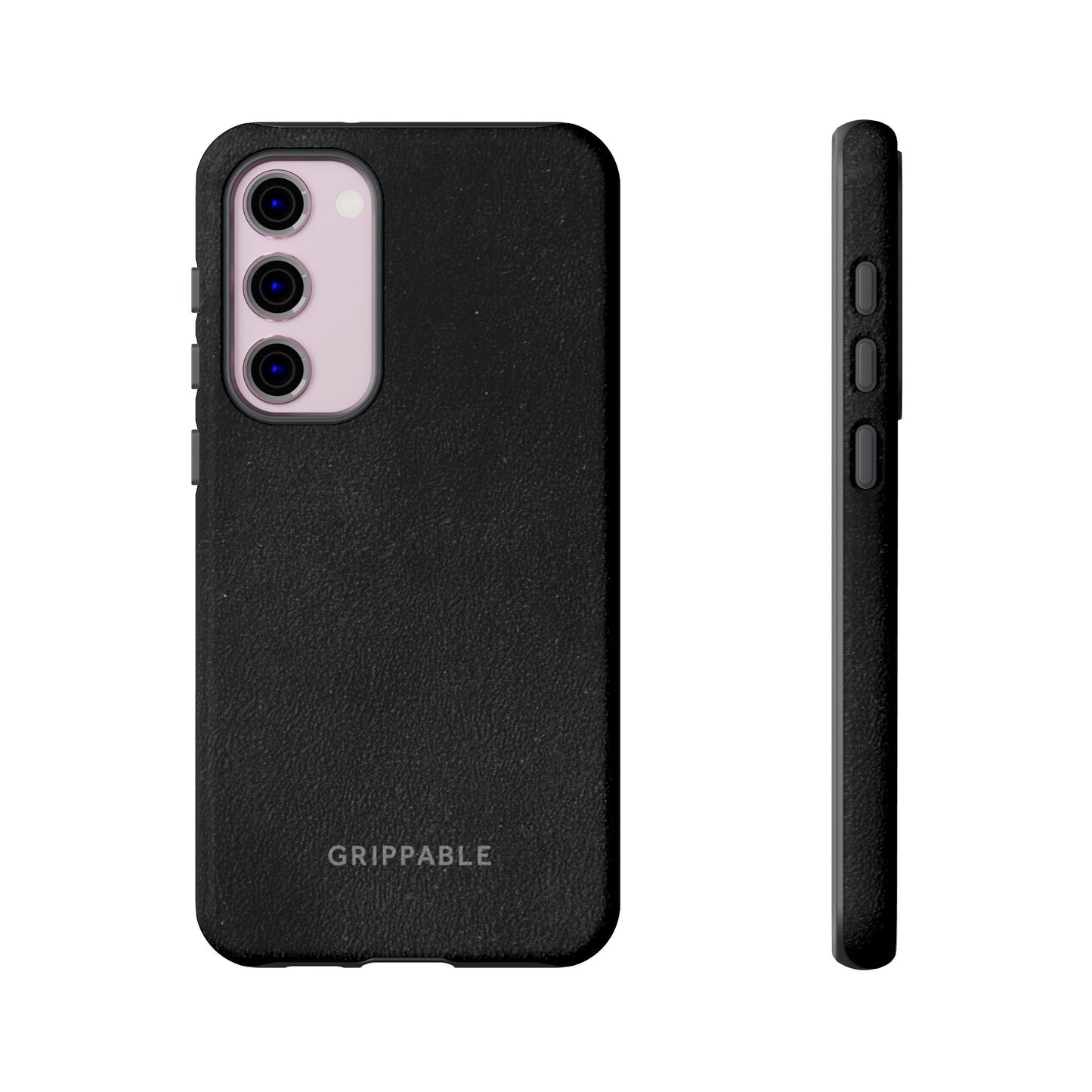 Suede Effect Black Tough Mobile Phone Case