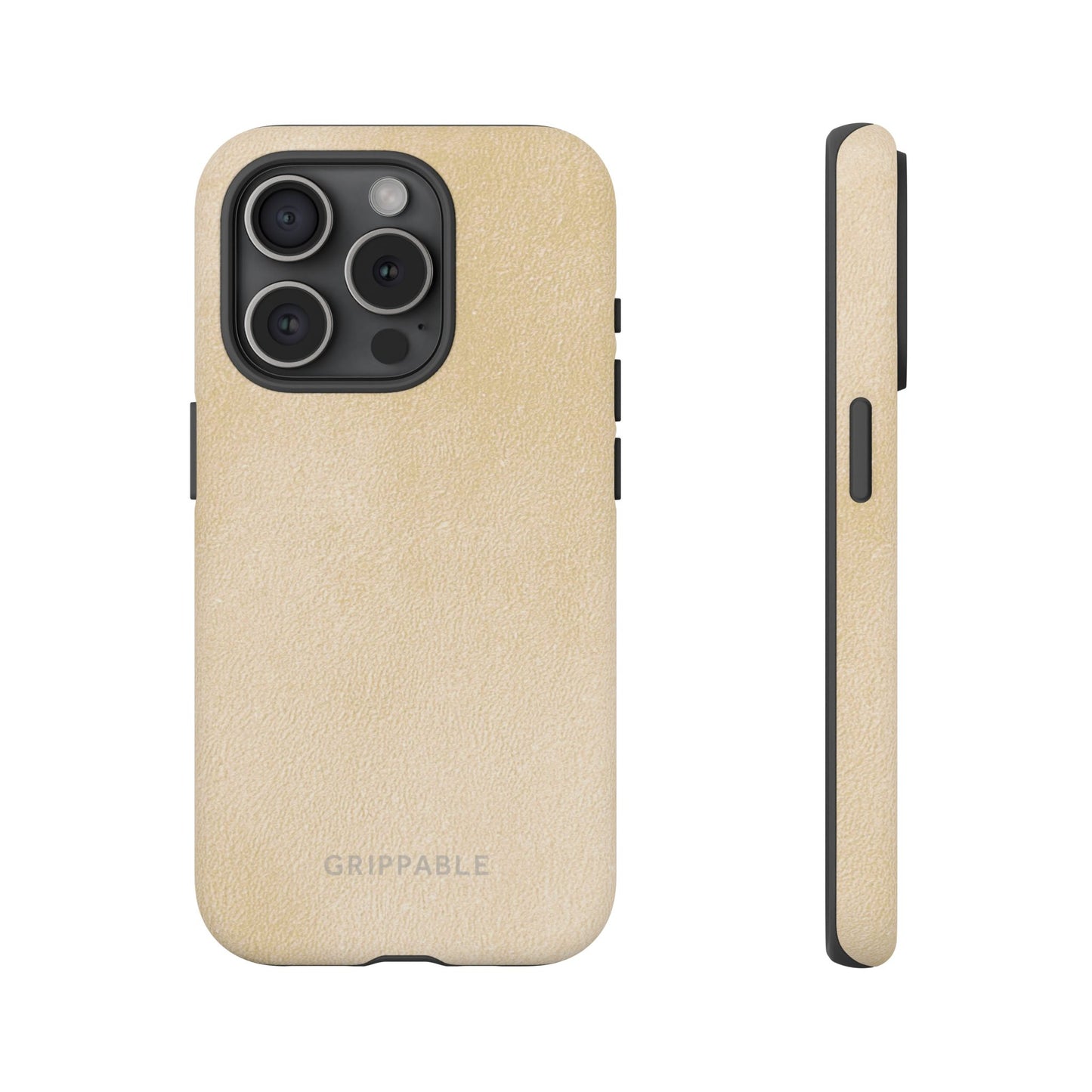 Suede Effect Ecru Tough Mobile Phone Case