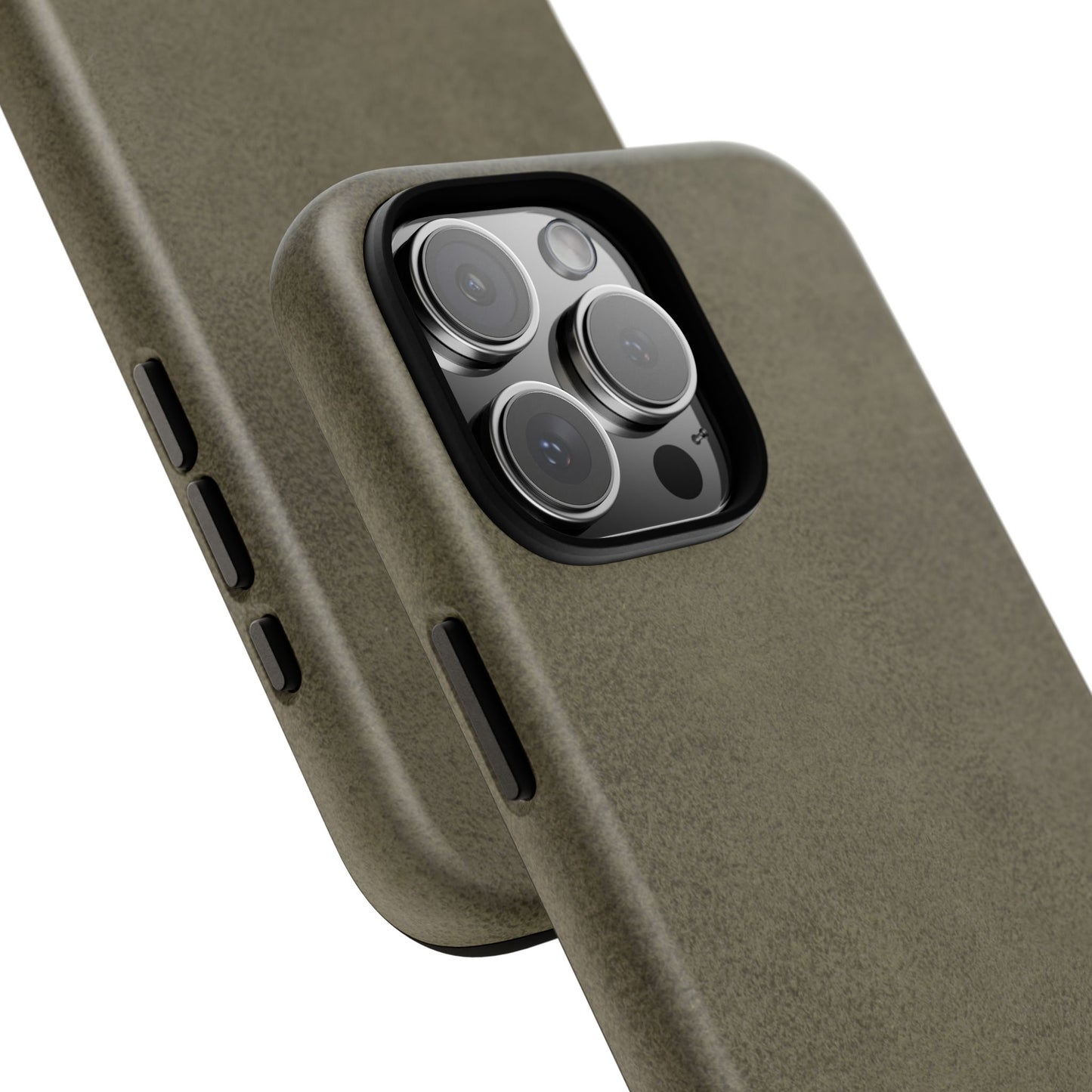 Suede Effect Khaki Tough Mobile Phone Case