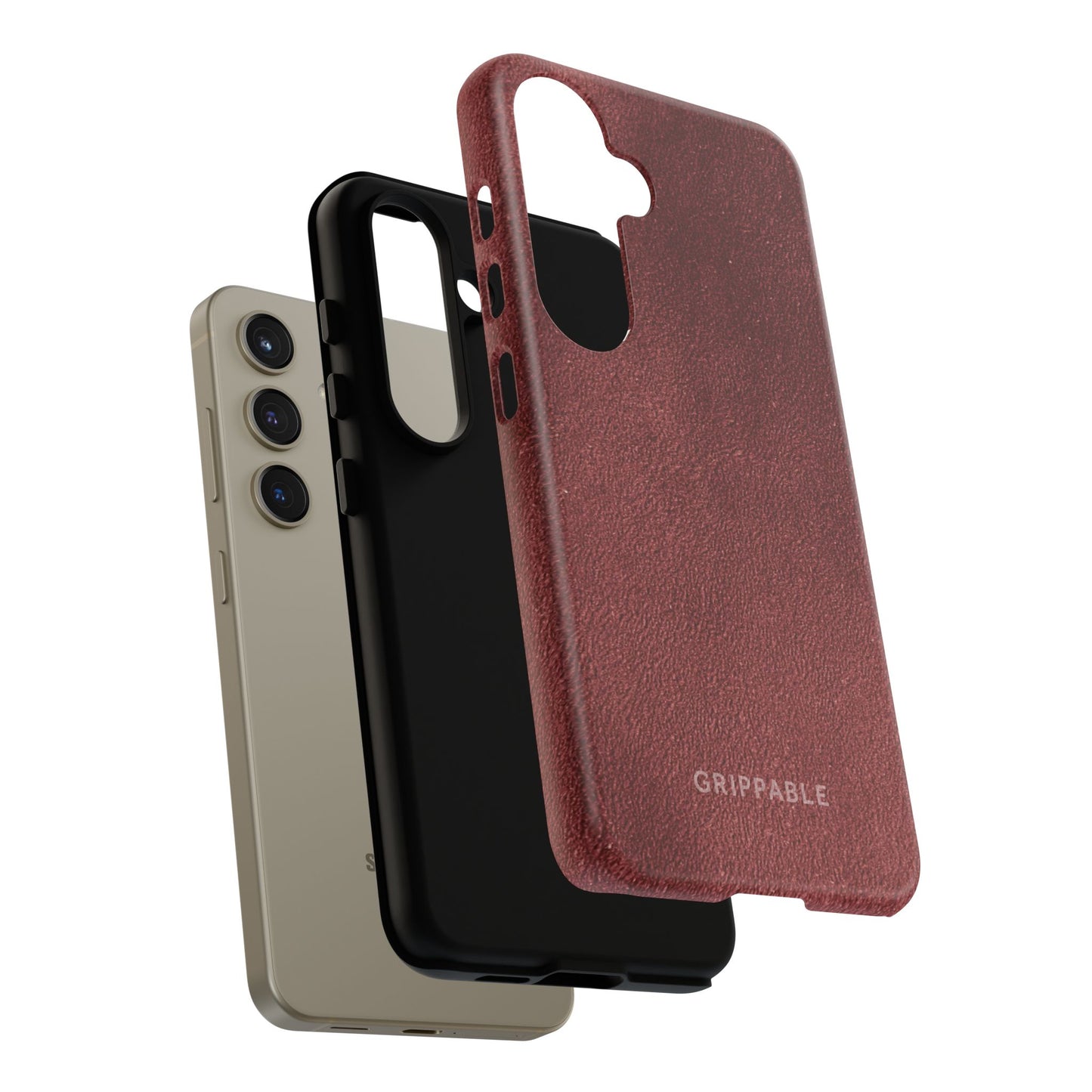 Suede Effect Maroon Tough Mobile Phone Case