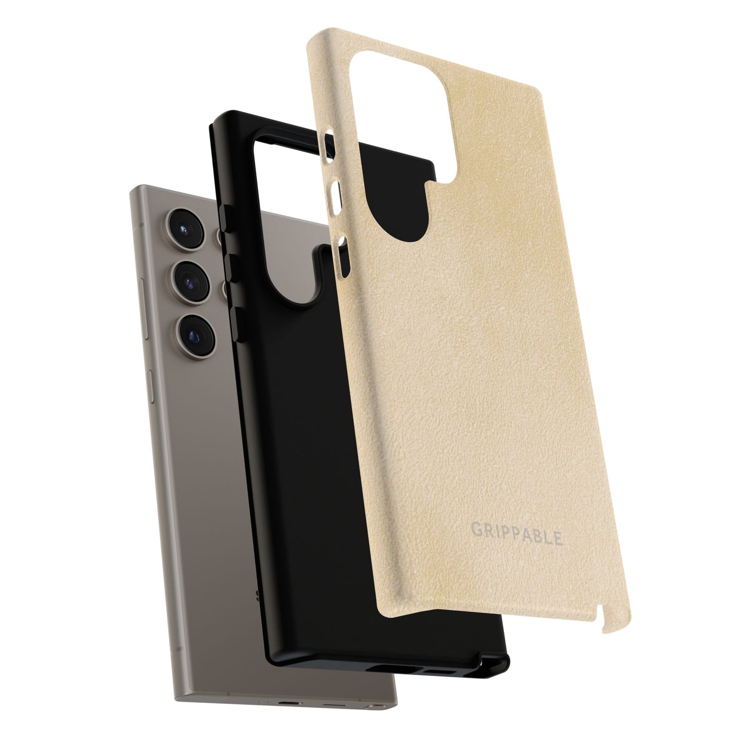 Suede Effect Ecru Tough Mobile Phone Case