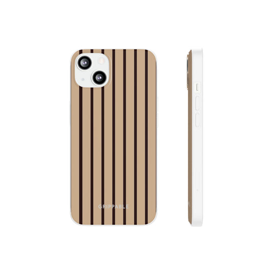 Mocha Pinstripe Clear Mobile Phone Case