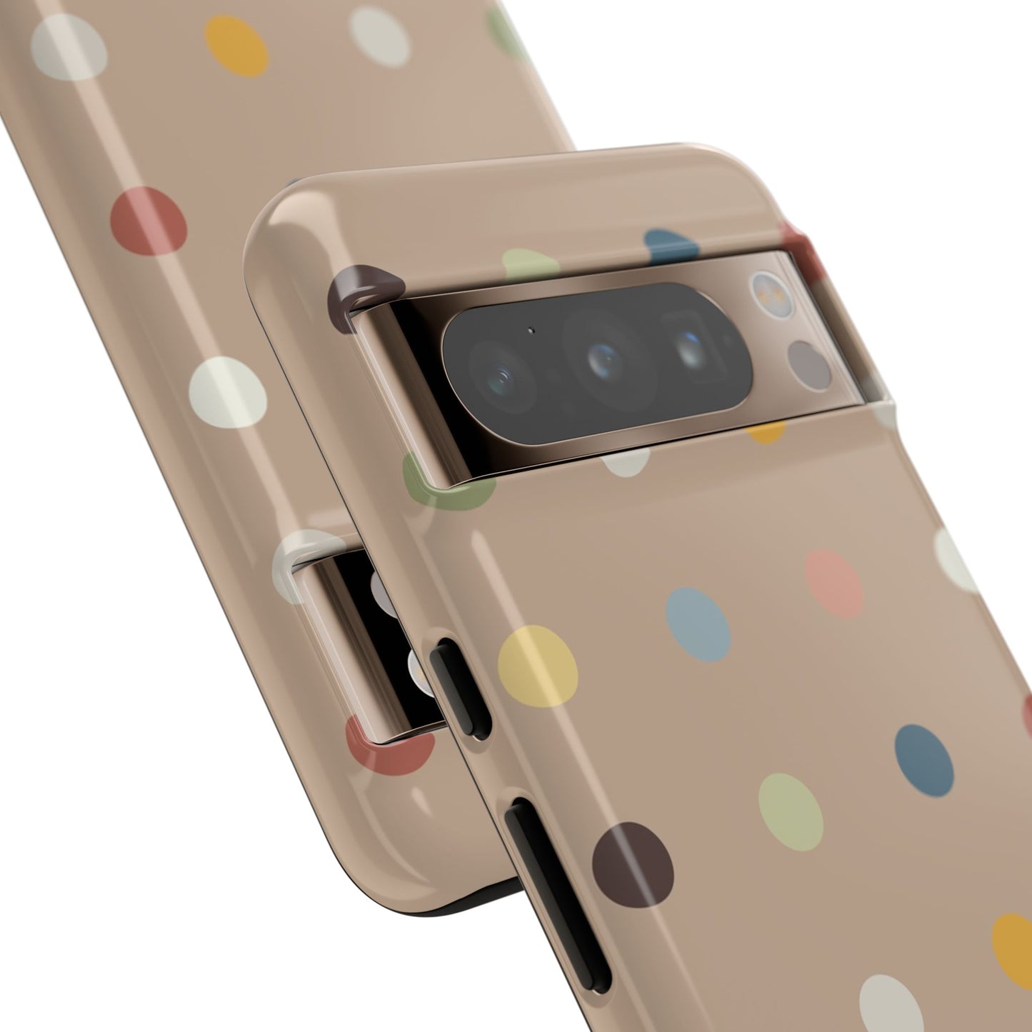Polka Beige Tough Mobile Phone Case