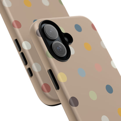 Polka Beige Tough Mobile Phone Case