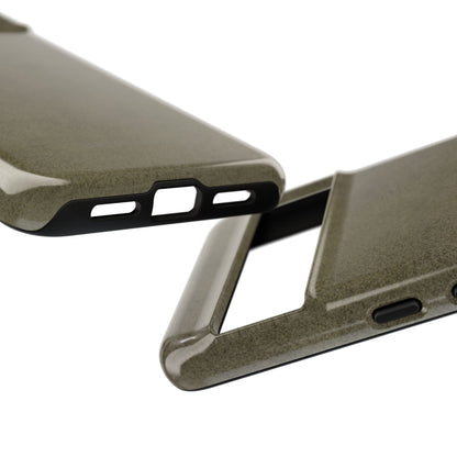 Suede Effect Khaki Tough Mobile Phone Case
