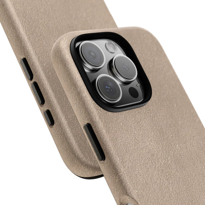 Suede Effect Beige Tough Mobile Phone Case