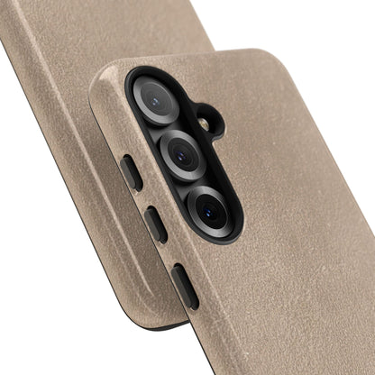 Suede Effect Beige Tough Mobile Phone Case