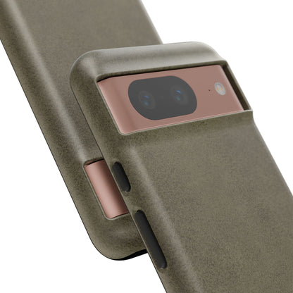 Suede Effect Khaki Tough Mobile Phone Case