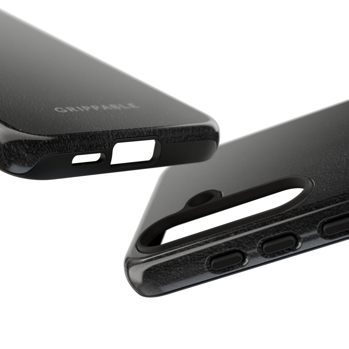 Suede Effect Black Tough Mobile Phone Case