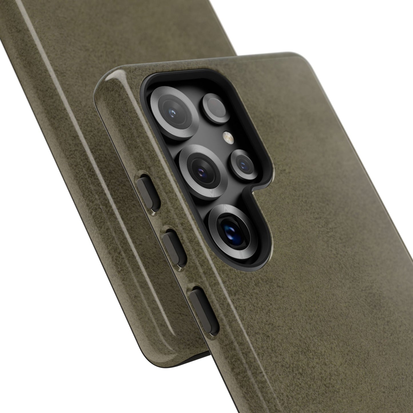 Suede Effect Khaki Tough Mobile Phone Case