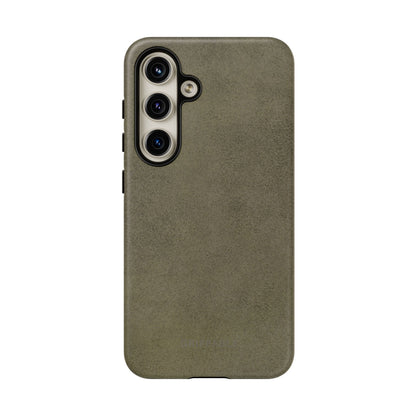 Suede Effect Khaki Tough Mobile Phone Case
