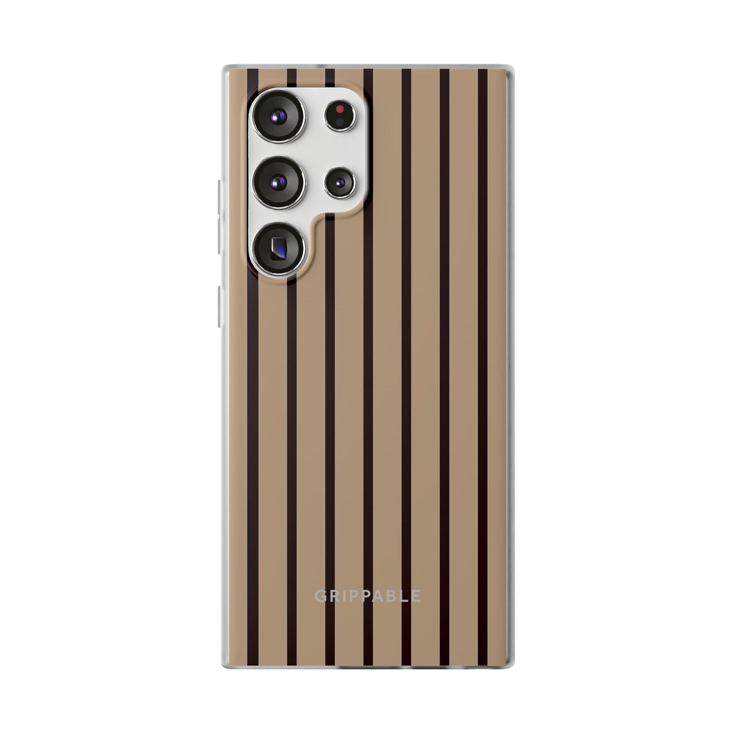 Mocha Pinstripe Clear Mobile Phone Case