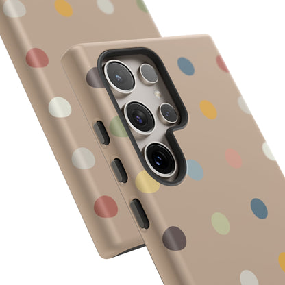 Polka Beige Tough Mobile Phone Case