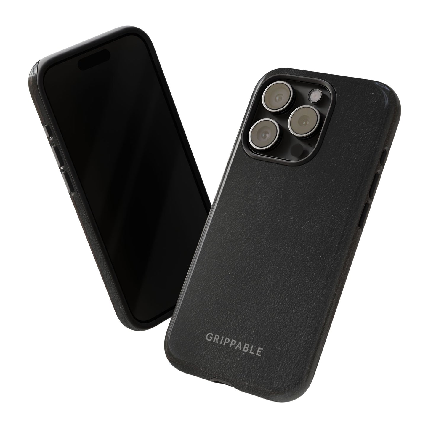 Suede Effect Black Tough Mobile Phone Case