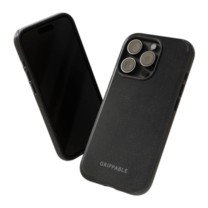 Suede Effect Black Tough Mobile Phone Case